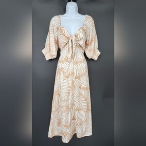Roxy Cream and Tan Maxi Dress